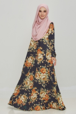 JUBAH PRINTED 37.06 - DARK BLUE